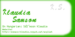 klaudia samson business card